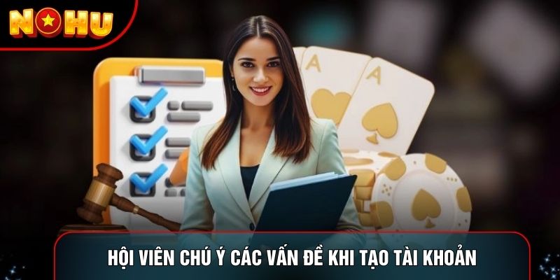 Hội viên chú ý các vấn đề khi tạo tài khoản